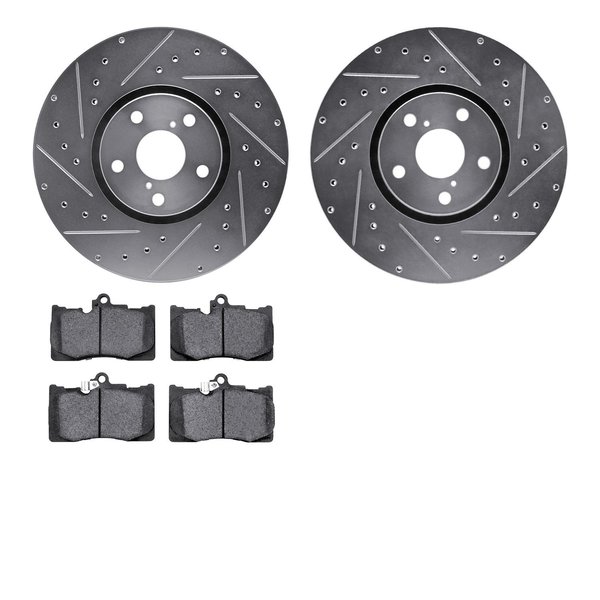 Dynamic Friction Co 7302-75018, Rotors-Drilled and Slotted-Silver with 3000 Series Ceramic Brake Pads, Zinc Coated 7302-75018